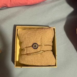 Gold plated bracelets evil eye